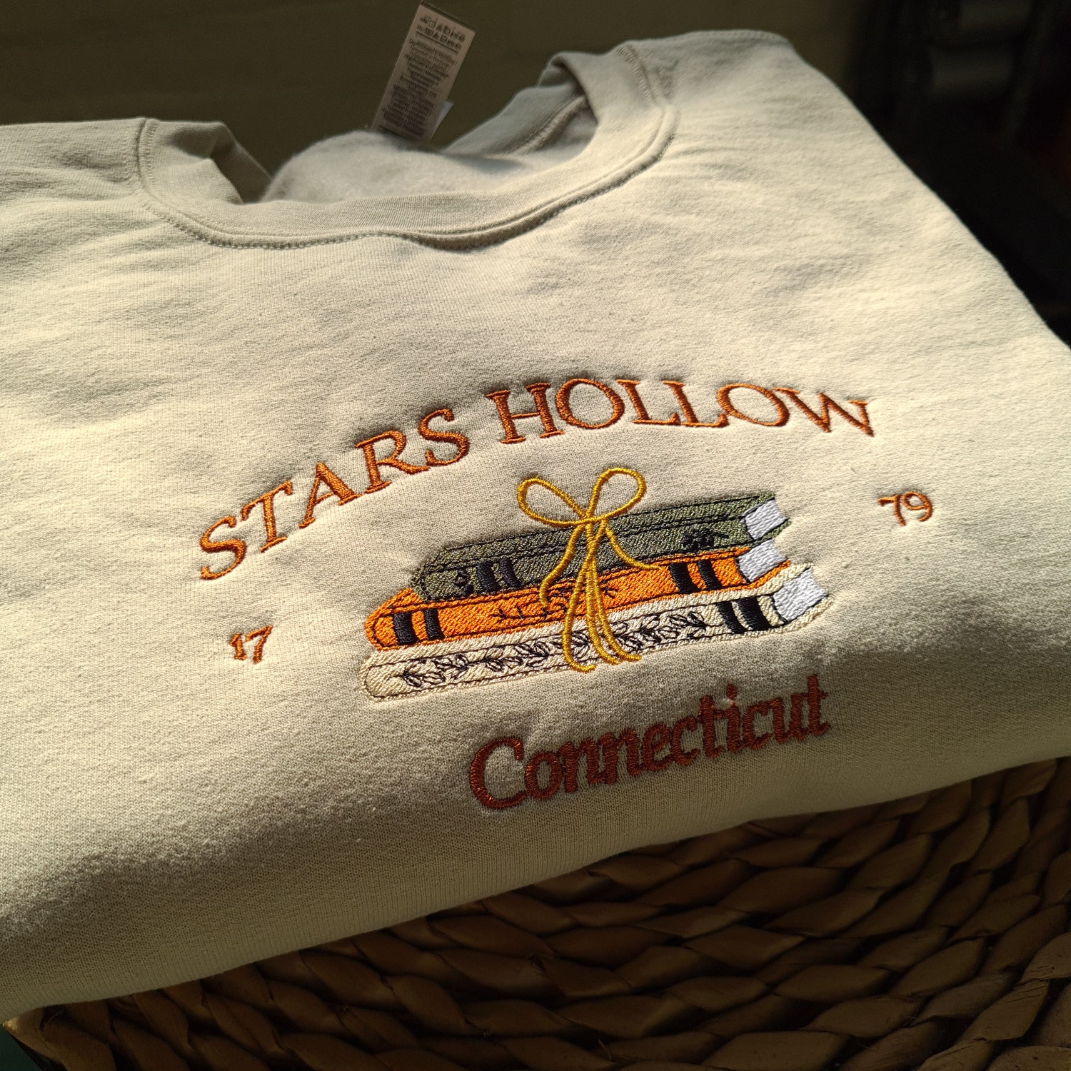 Stars Hollow Connecticut Embroidered Crewneck Sweatshirt Book Lover Gift Cozy Fall Apparel image 2