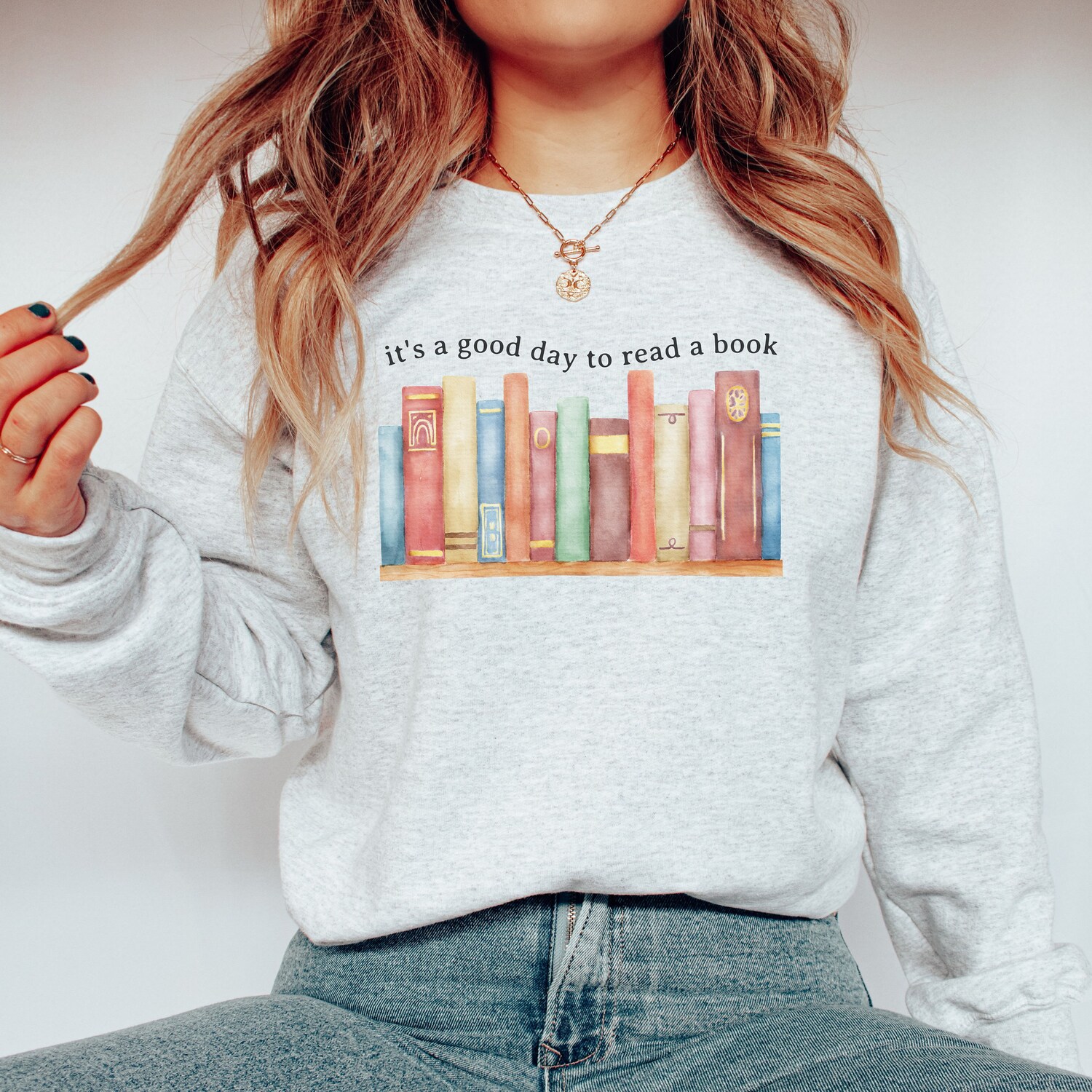 Love Reading Books Sweatshirt Literary Book Sweater Librarian Gift for Her Booklover Crewneck image 1