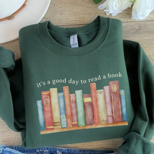 Love Reading Books Sweatshirt Literary Book Sweater Librarian Gift for Her Booklover Crewneck image 0