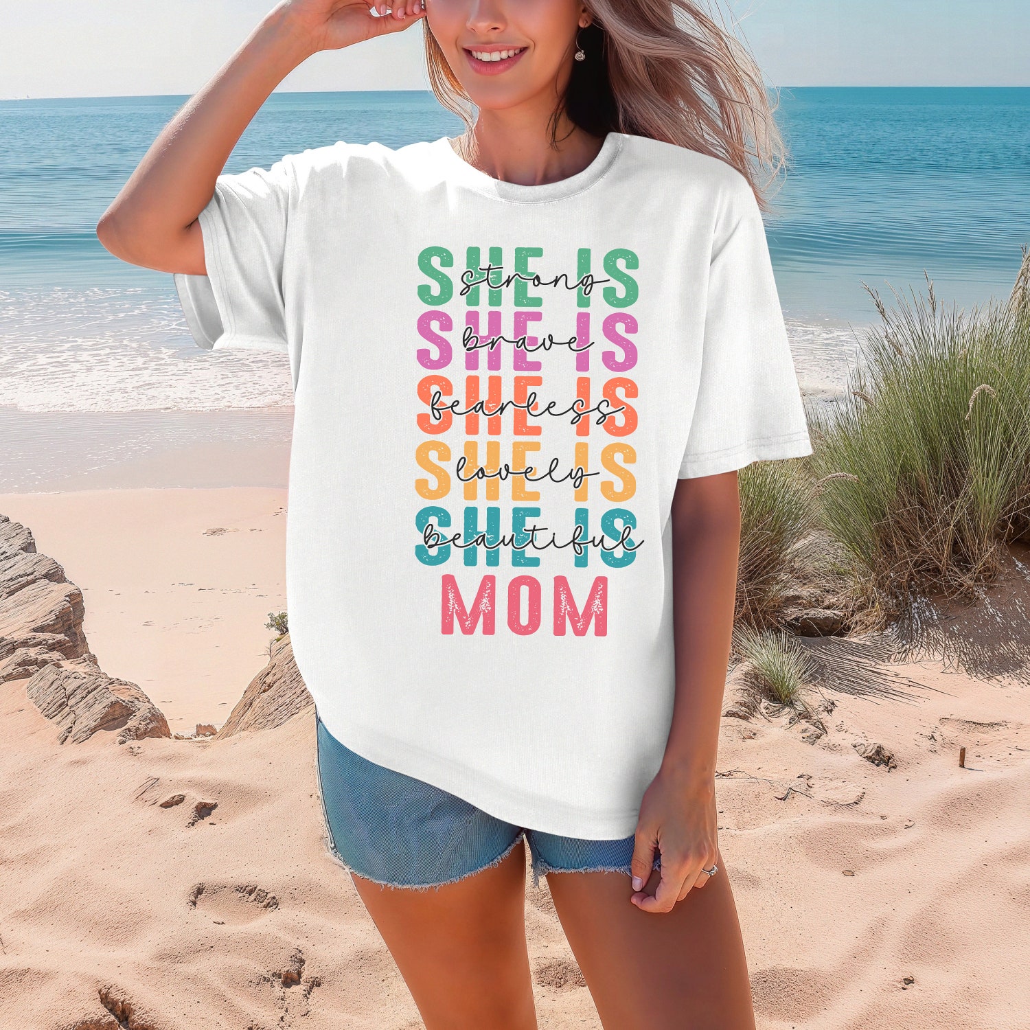 She Is Mom Shirt Mother's Day Gift Mama T-Shirt Mom Life Tee New Mom Shirt Mom Gift image 1