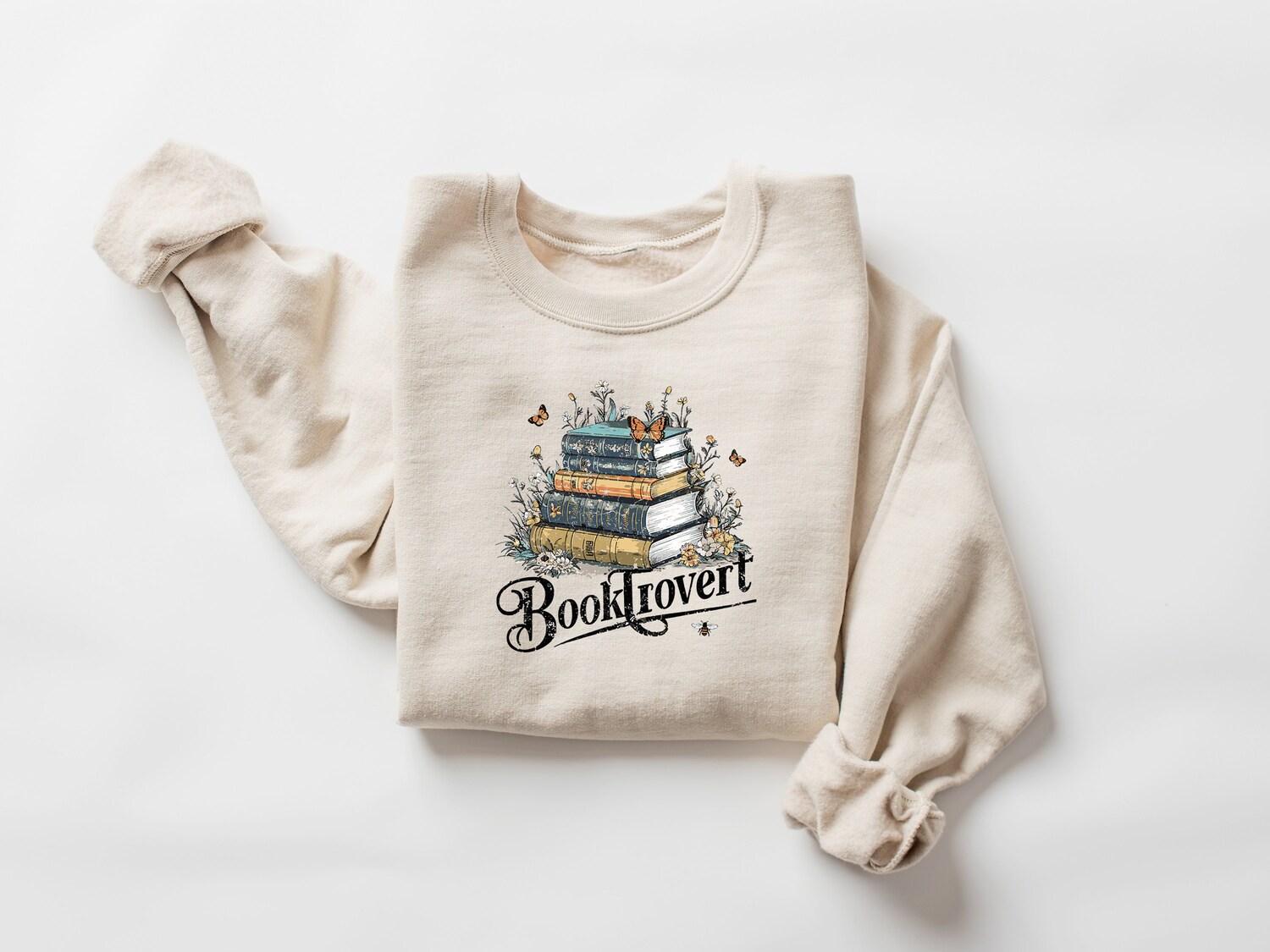 Book Lover Sweatshirt Cute Librarian Shirt Bookish Teacher Gift Booktrovert Sweatshirt image 1