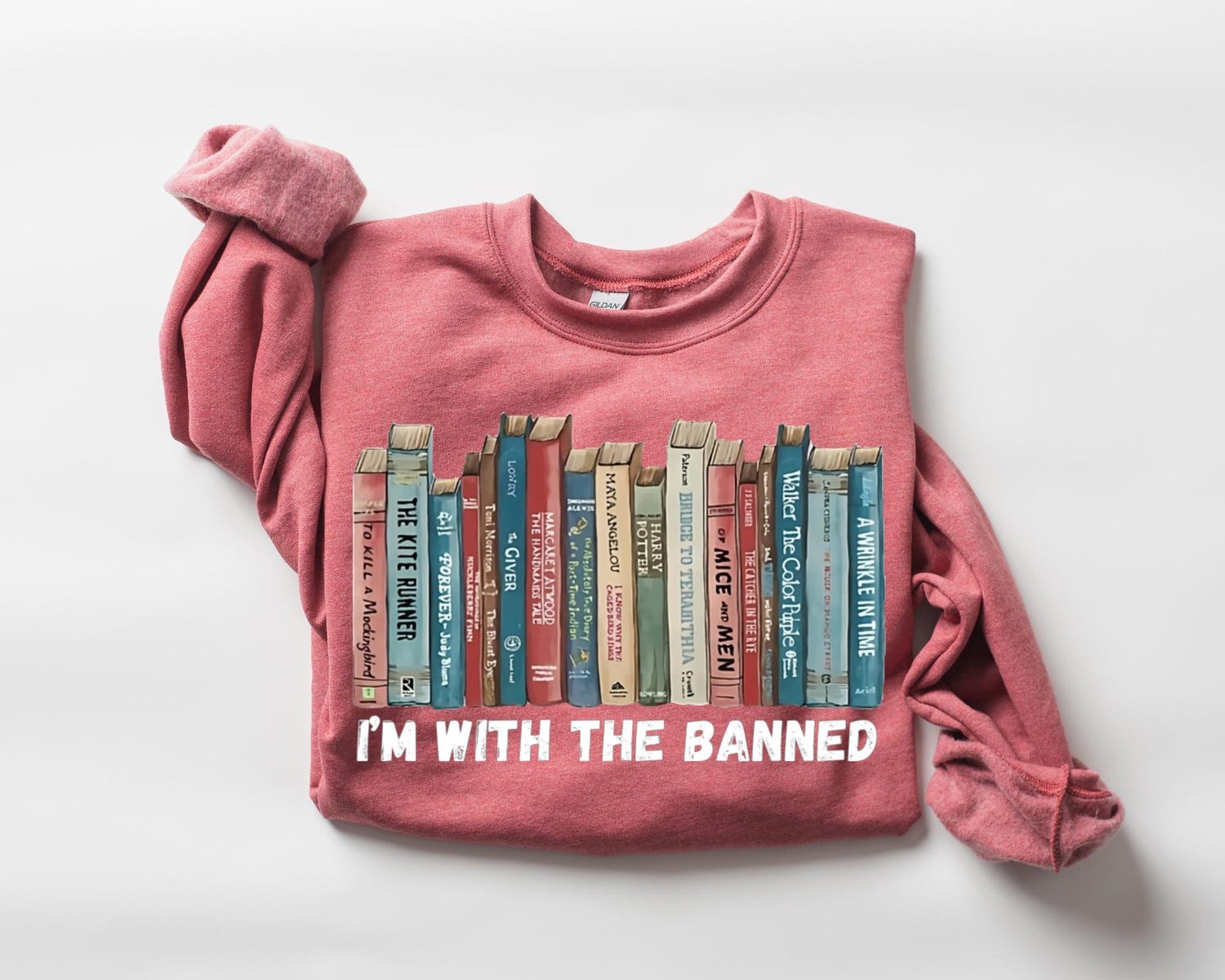 I'm With The Banned Sweatshirt Book Lovers Sweater Librarian Gift I'm With The Banned Tshirt image 1