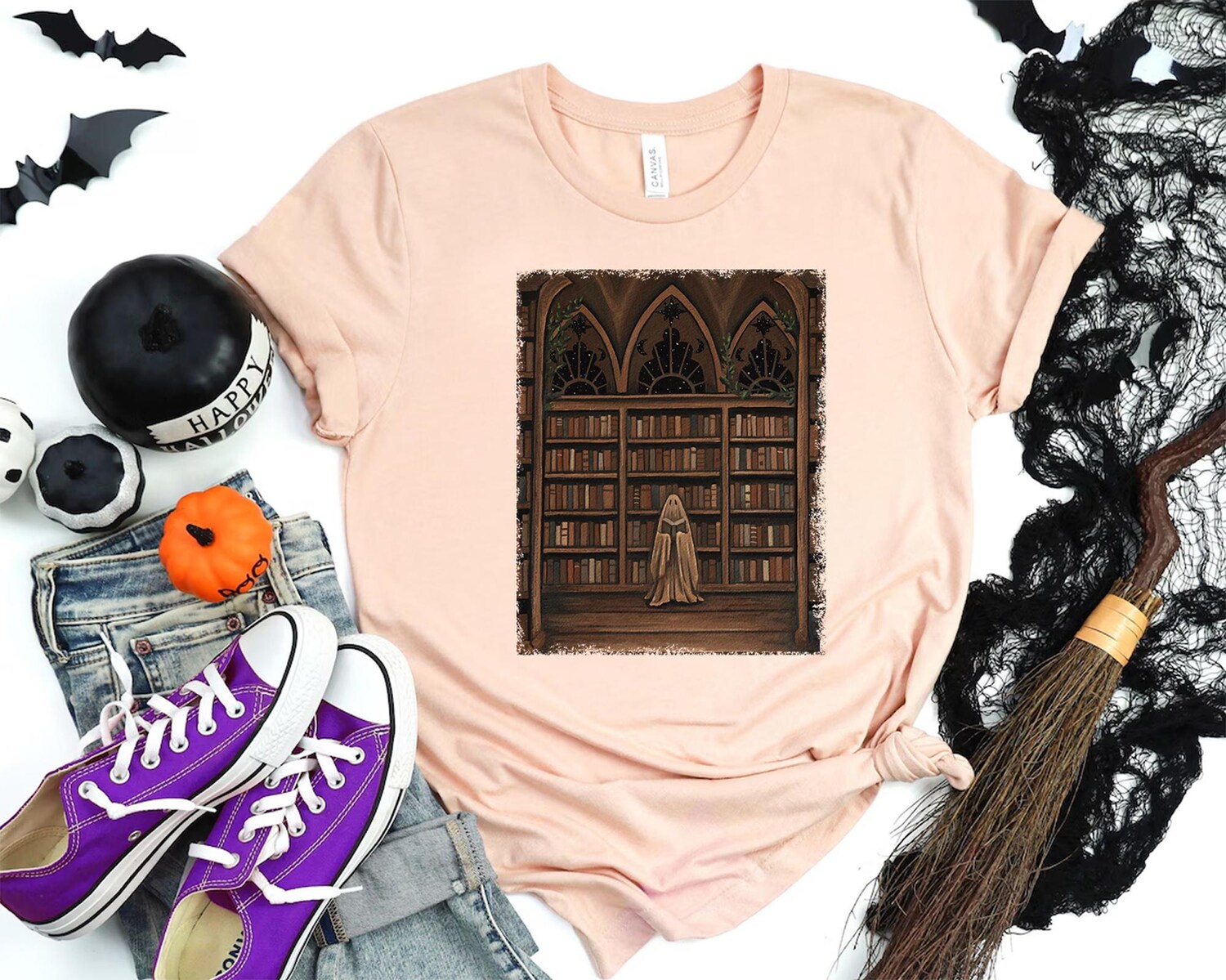 Ghost Reading Books Sweatshirt Acotar Bookish Crewneck Librarian Ghost Halloween Shirt image 3