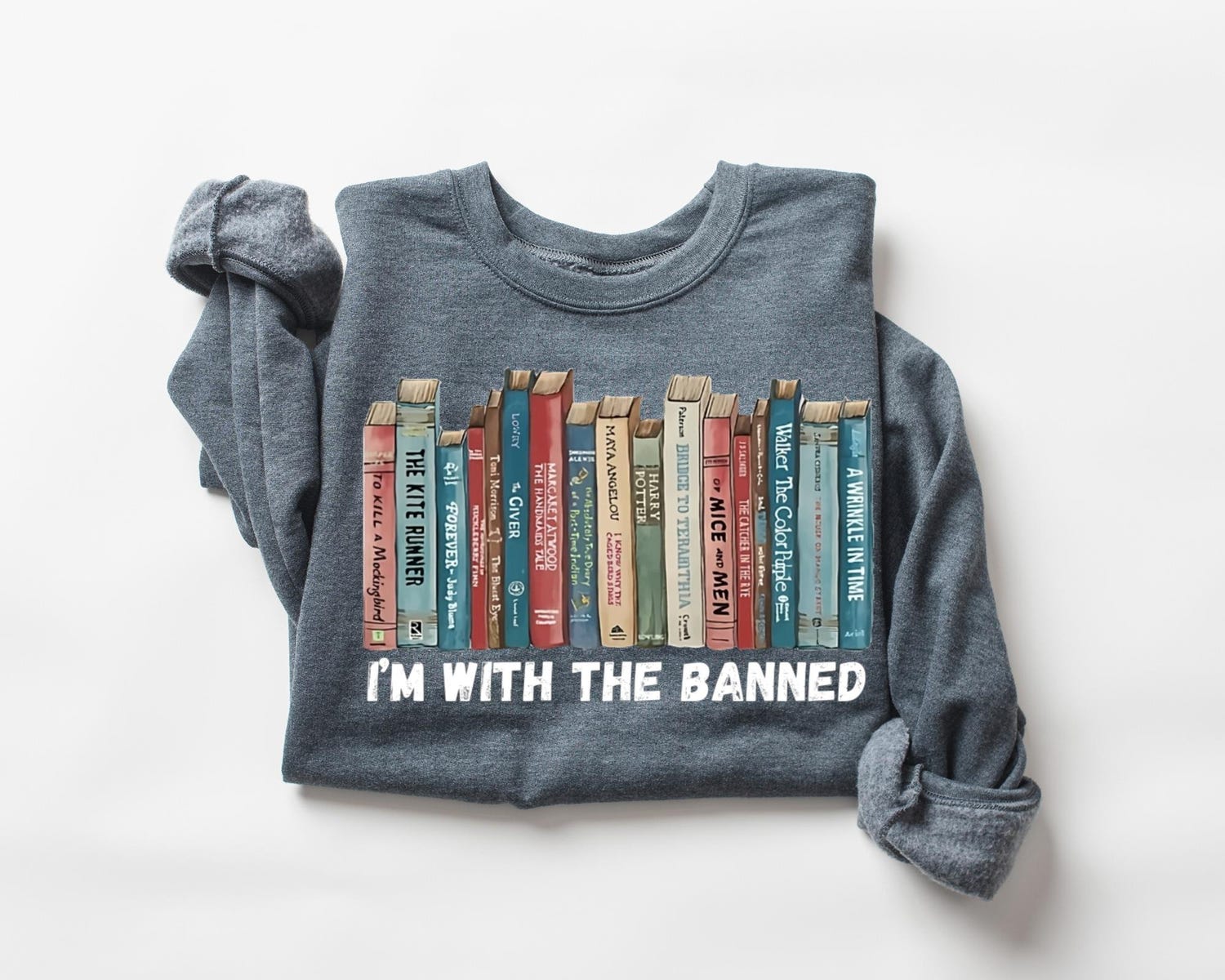 I'm With The Banned Sweatshirt Book Lovers Sweater Librarian Gift I'm With The Banned Tshirt image 2