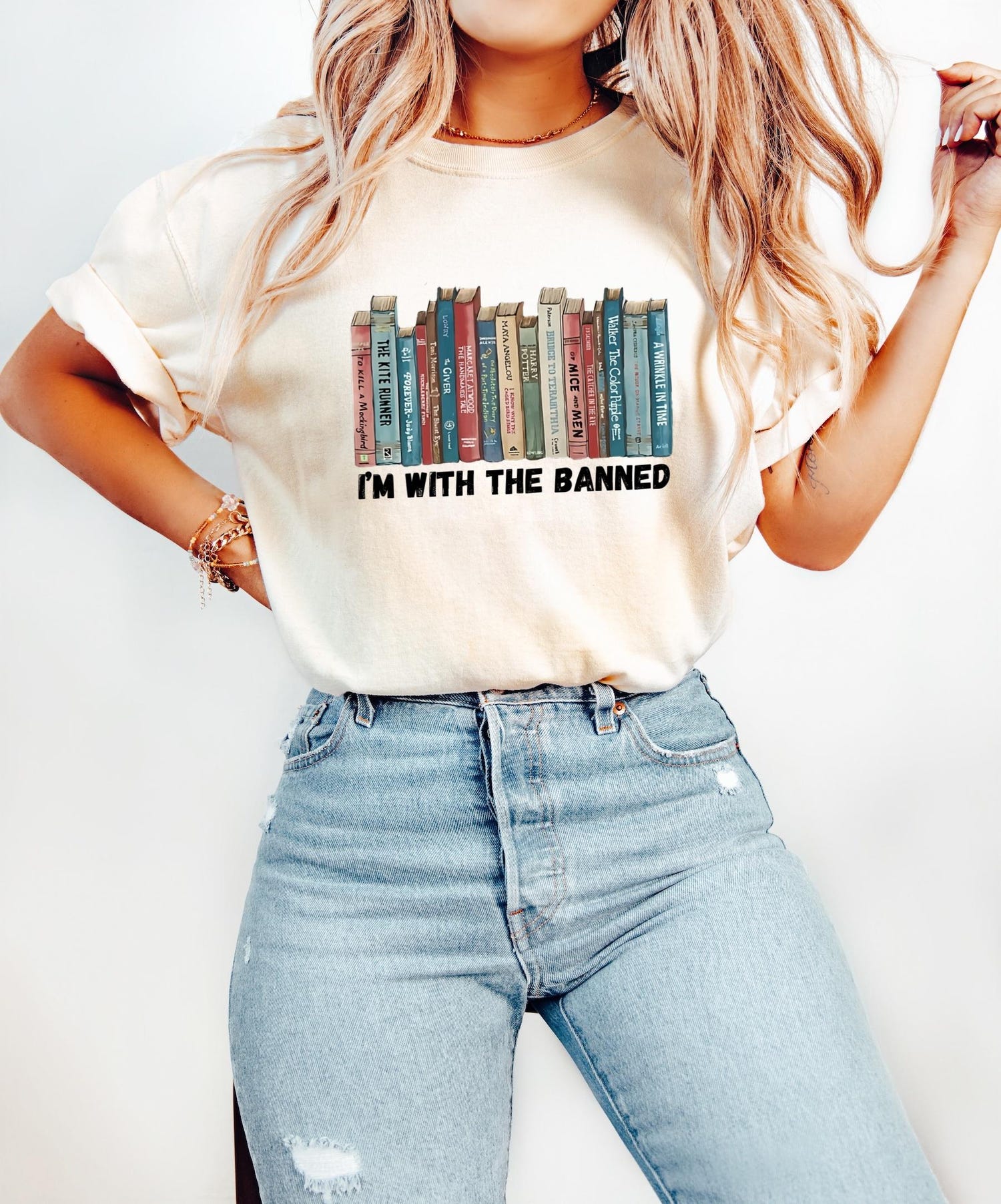 I'm With The Banned Sweatshirt Book Lovers Sweater Librarian Gift I'm With The Banned Tshirt image 3