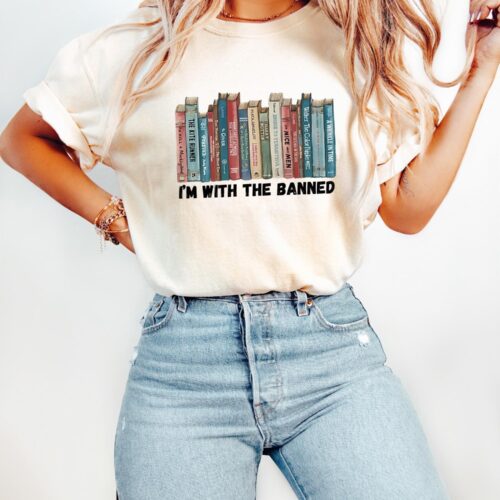 I'm With The Banned Shirt Book Lovers T-Shirt Librarian Gift Banned Books Sweatshirt image 0