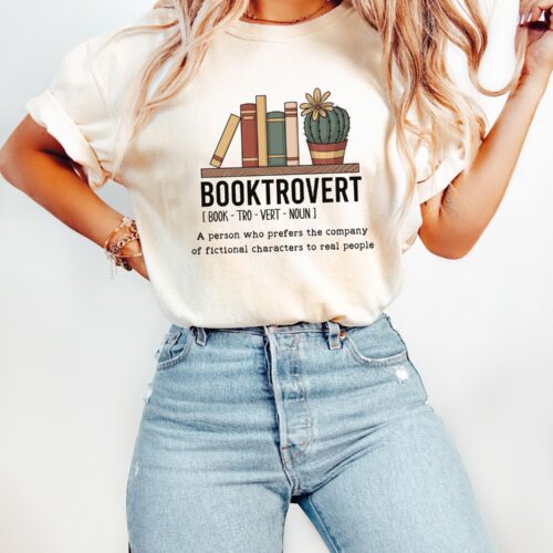 Cute Booktrovert Book Lovers T-shirt Funny Bookish Girly Shirt Women's Book Lover Gift image 0