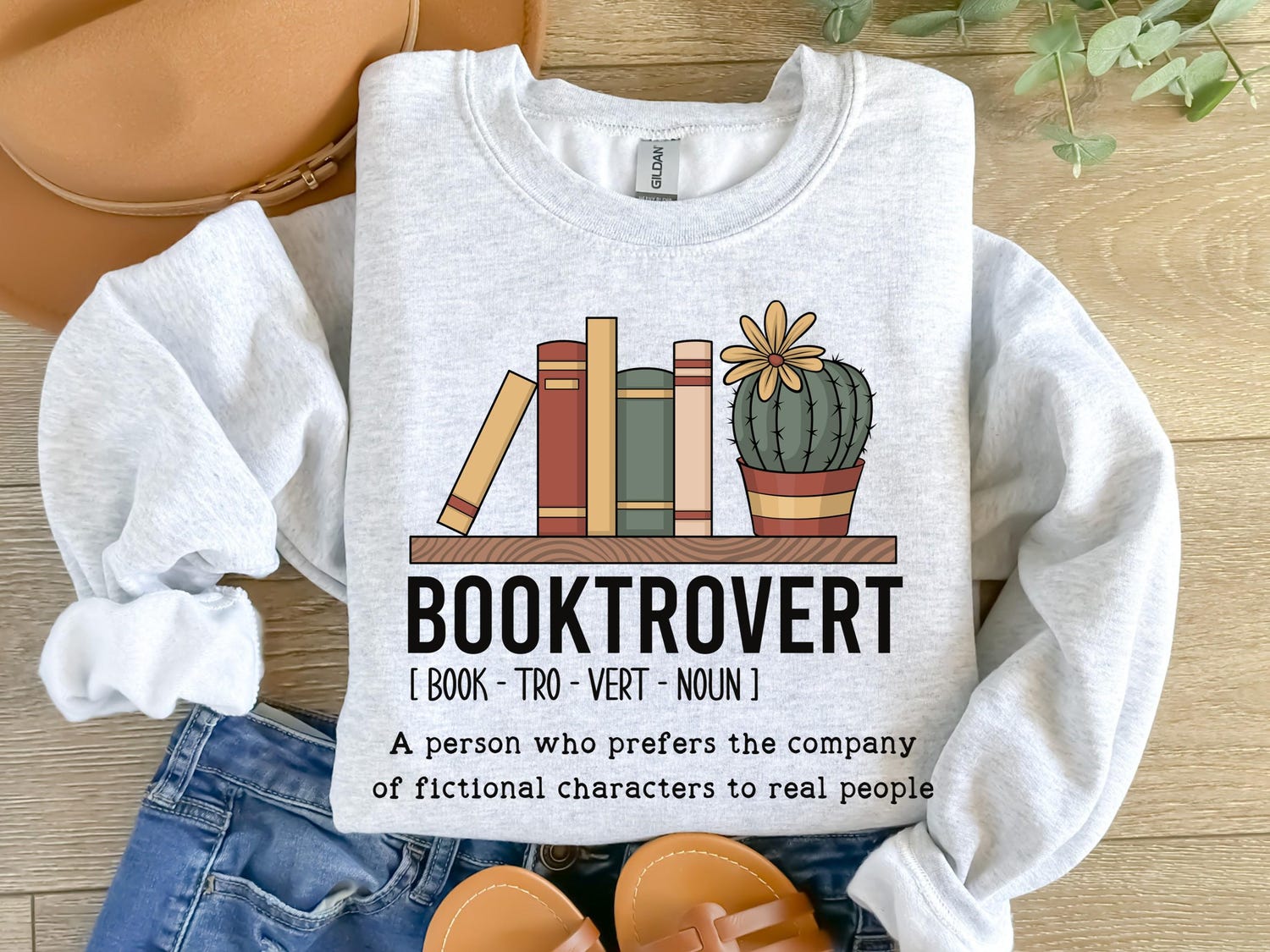 Booktrovert Book Lovers Sweatshirt Funny Bookish Girly Sweater Cute Book Lover Gift image 2