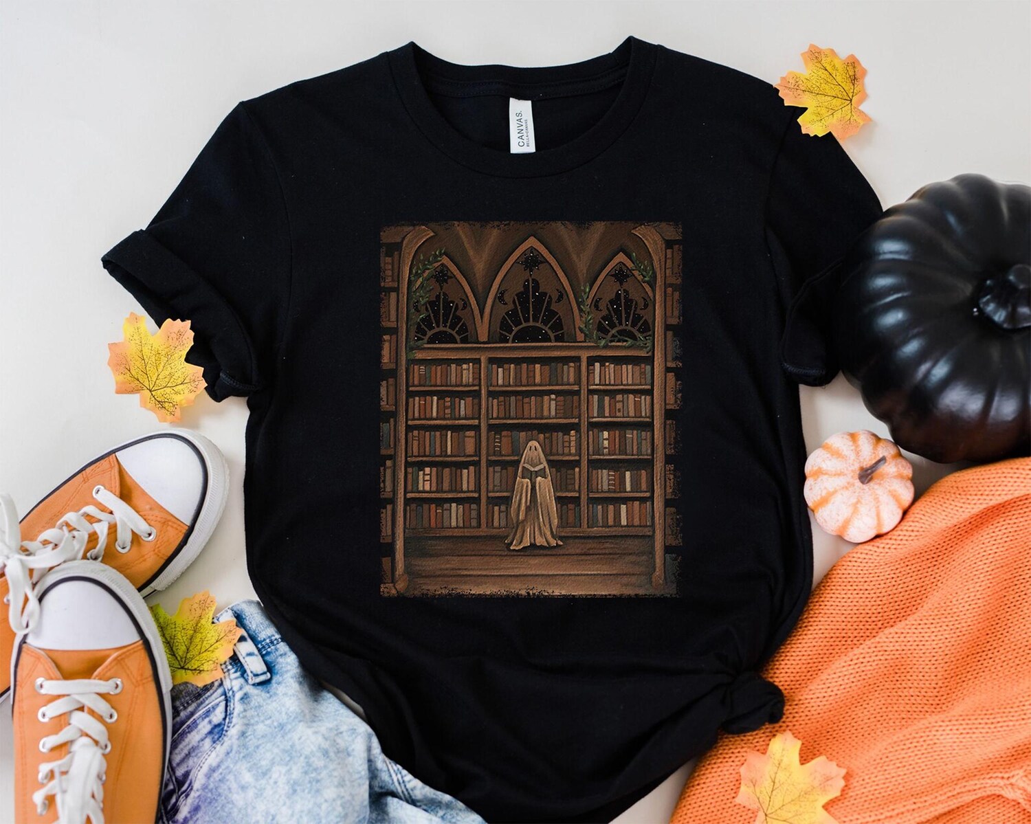 Ghost Reading Books Sweatshirt Acotar Bookish Crewneck Librarian Ghost Halloween Shirt image 1