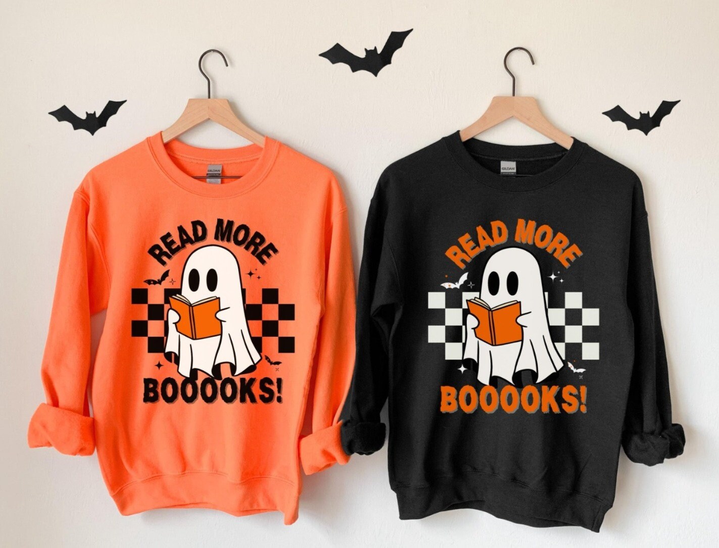 Halloween Ghost Read More Books Sweatshirt Teacher Librarian Spooky Season Gift for Book Lovers image 3