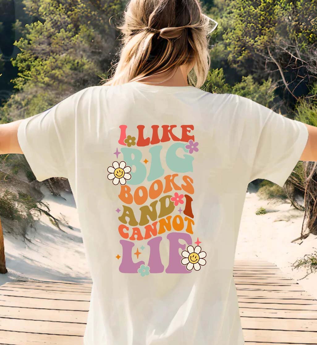 Book Lover Shirt I Like Big Books and I Cannot Lie Bookworm Gift Reading Enthusiast Tee image 2