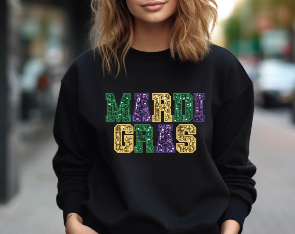 Mardi Gras New Orleans Shirt Carnival Costume Fleur De Lis Funny Shirt Mardi Gras Sweatshirt image 2