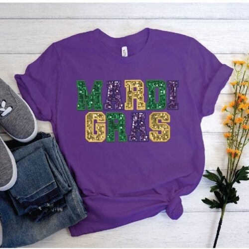 Mardi Gras New Orleans Shirt Carnival Costume Fleur De Lis Funny Shirt Mardi Gras Sweatshirt image 0