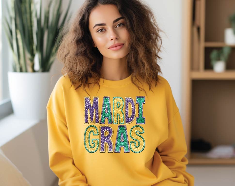 Mardi Gras New Orleans Shirt Carnival Costume Fleur De Lis Funny Mardi Gras Sweatshirt image 3