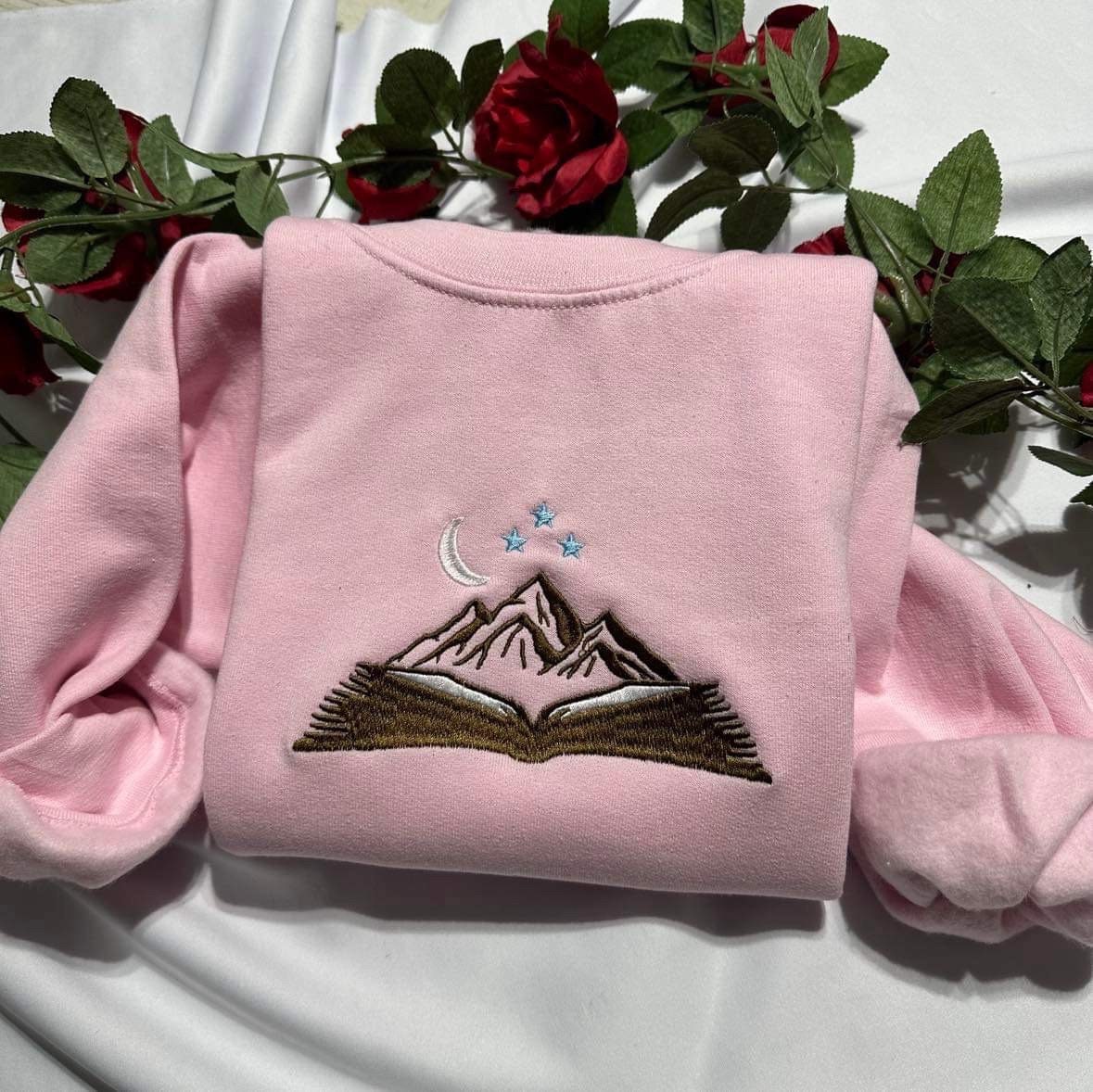 Mountain Book Embroidered Sweatshirt City of Starlight Crewneck Book Aesthetic Shirt Christmas Gift image 4