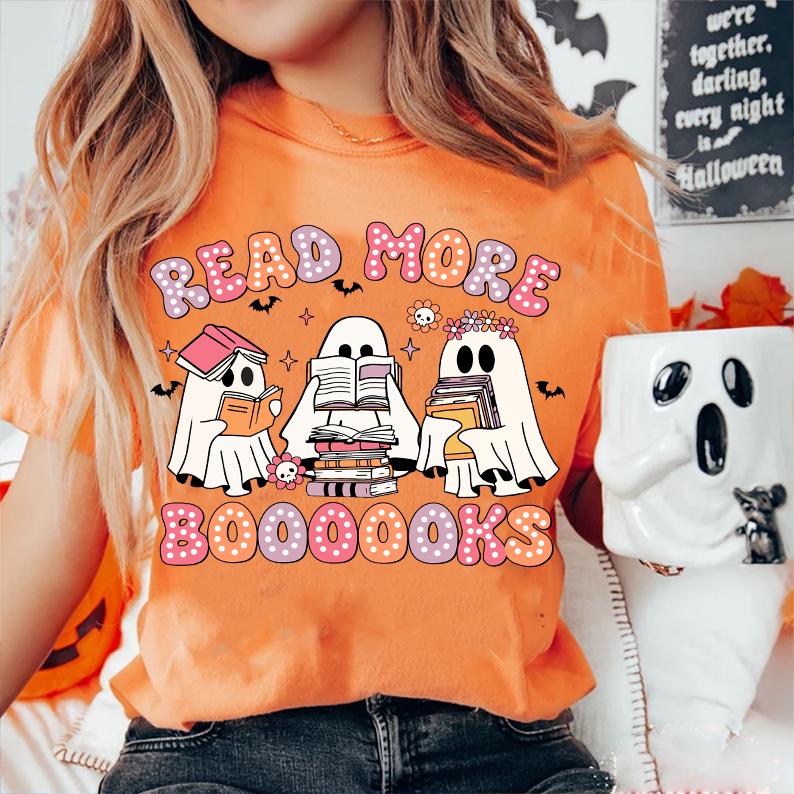 Read More Books Spooky Teacher Halloween PNG Funny Retro Teacher Ghost Sublimation Design image 4