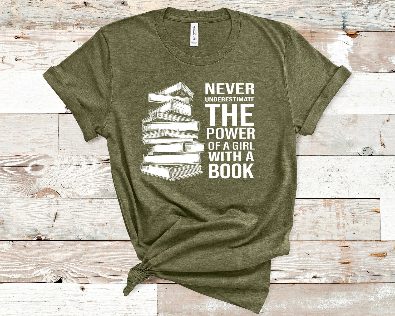 Empowering Girl with a Book T-Shirt Bookish Apparel Feminist Gift for Bookworms & Librarians image 1