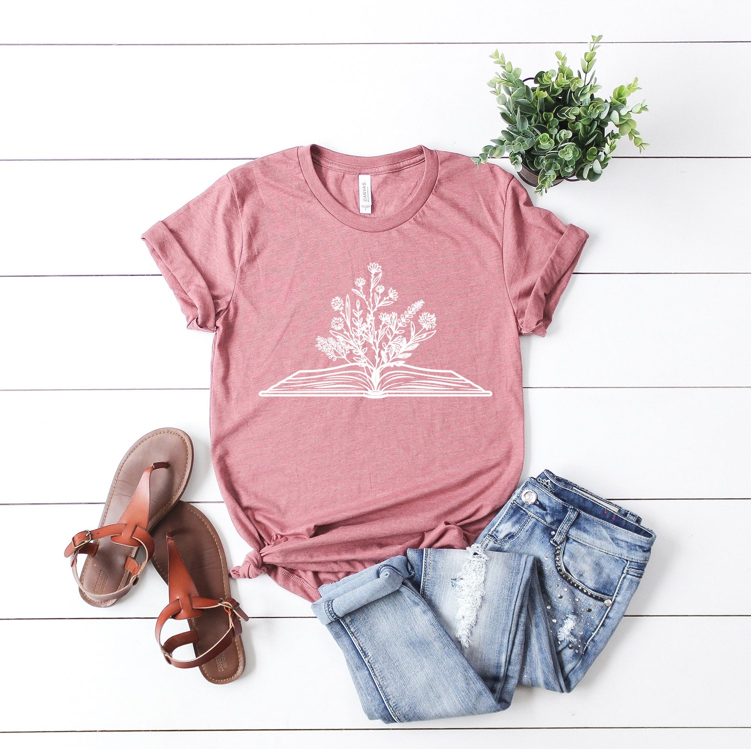 Wildflower Book T-Shirt for Women Book Lover Gifts Reading Teacher Shirt Birthday Gift image 2