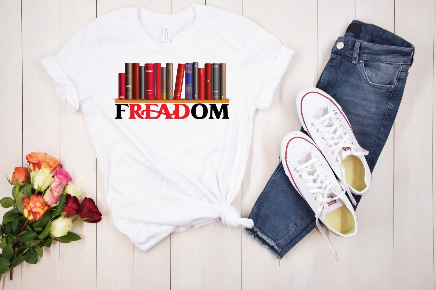 Freadom T-Shirts for Women Reading Teacher Shirt Book Lover Gift Social Justice Literary Tee image 3