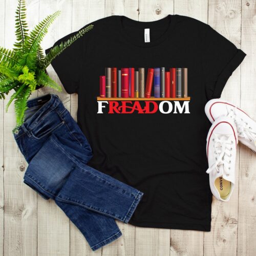 Freadom T-Shirts for Women Reading Teacher Shirt Book Lover Gift Social Justice Literary Tee image 0