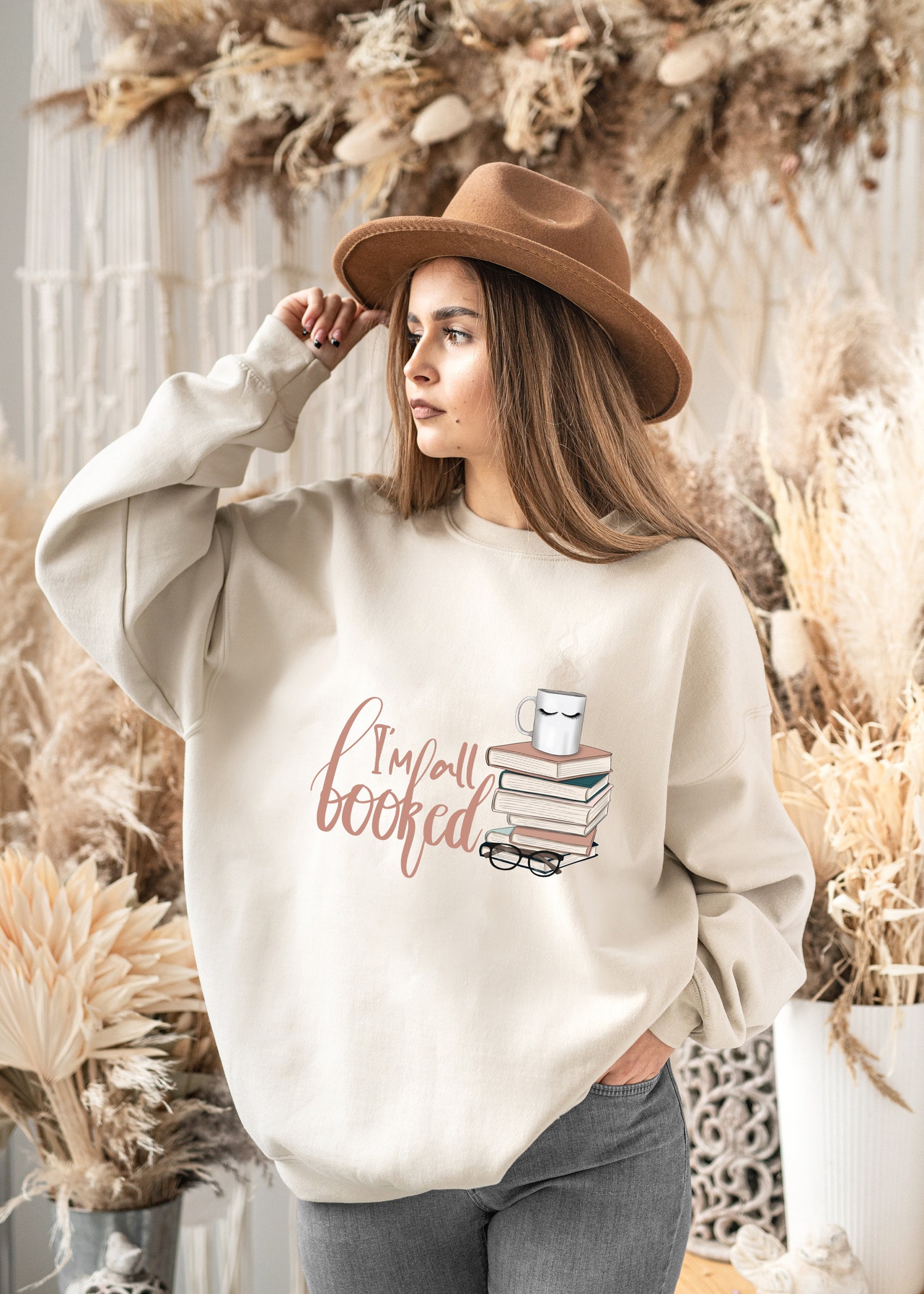 I'm All Booked Sweatshirt Librarian Shirt Book Lover Gift Books and Coffee Tee image 3