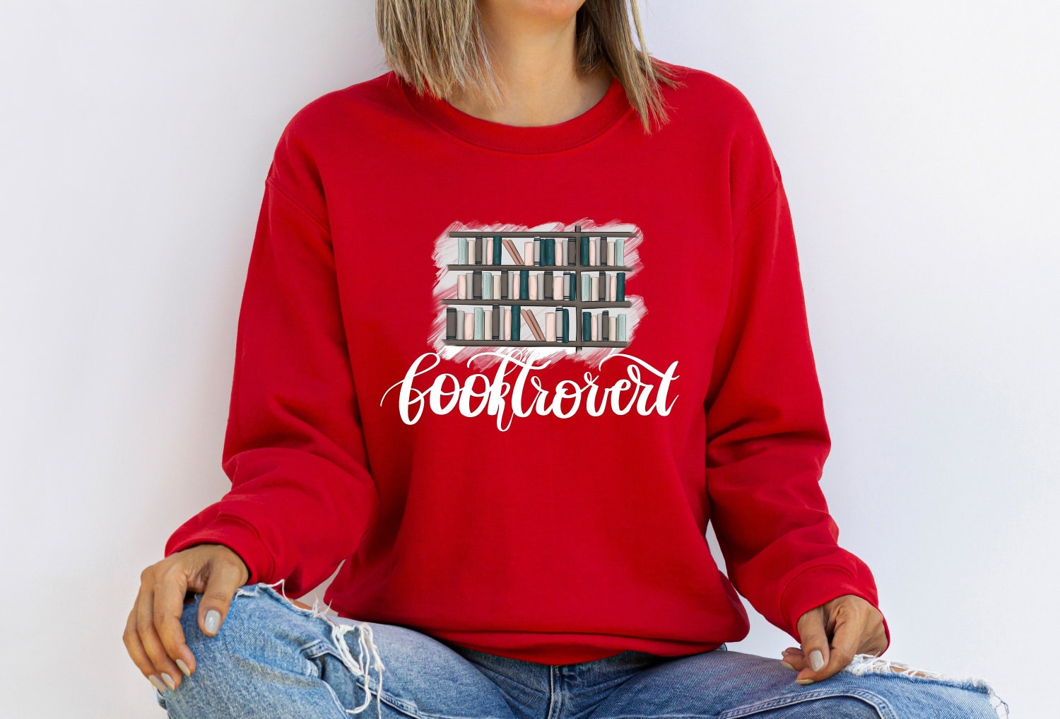 Booktrovert Sweatshirt Library & Book Sweater Reading Shirt Gift for Book Lovers & Teachers image 2