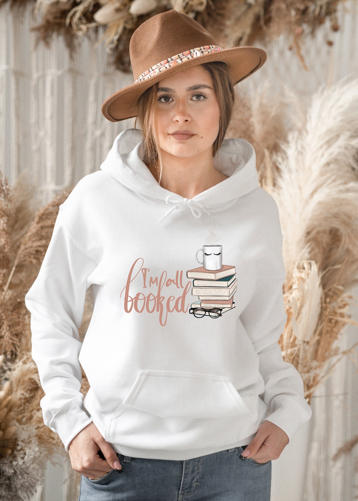 I'm All Booked Hoodie Librarian Shirt Book Lover Hoodie Teacher Gift Book and Coffee Sweater image 2