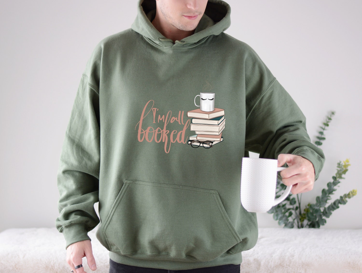 I'm All Booked Hoodie Librarian Shirt Book Lover Hoodie Teacher Gift Book and Coffee Sweater image 6