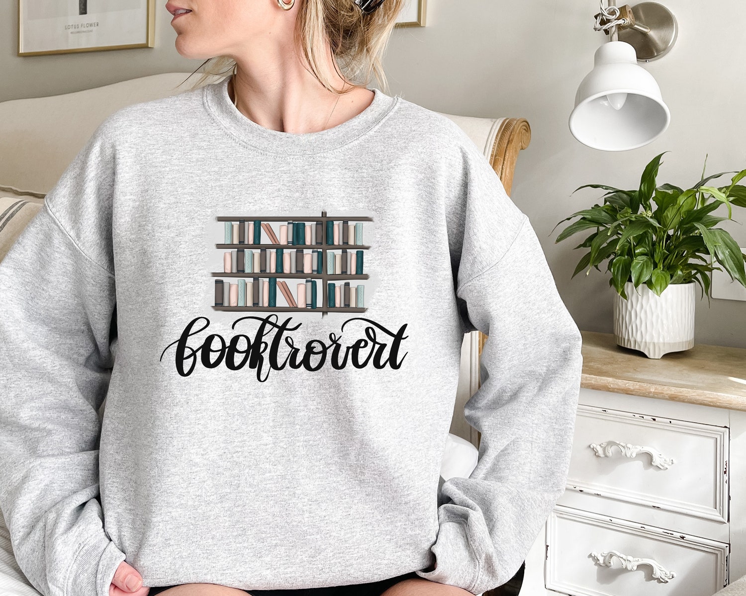 Booktrovert Sweatshirt Library & Book Sweater Reading Shirt Gift for Book Lovers & Teachers image 5