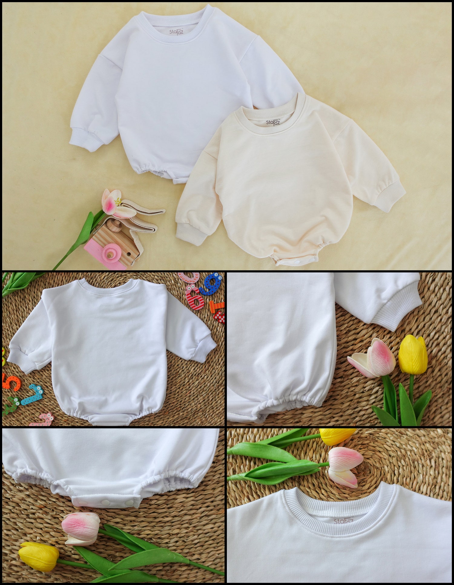 Custom Easter Baby Romper Personalized Baby Shower Gift Name Bodysuit Newborn Girl Clothes image 4