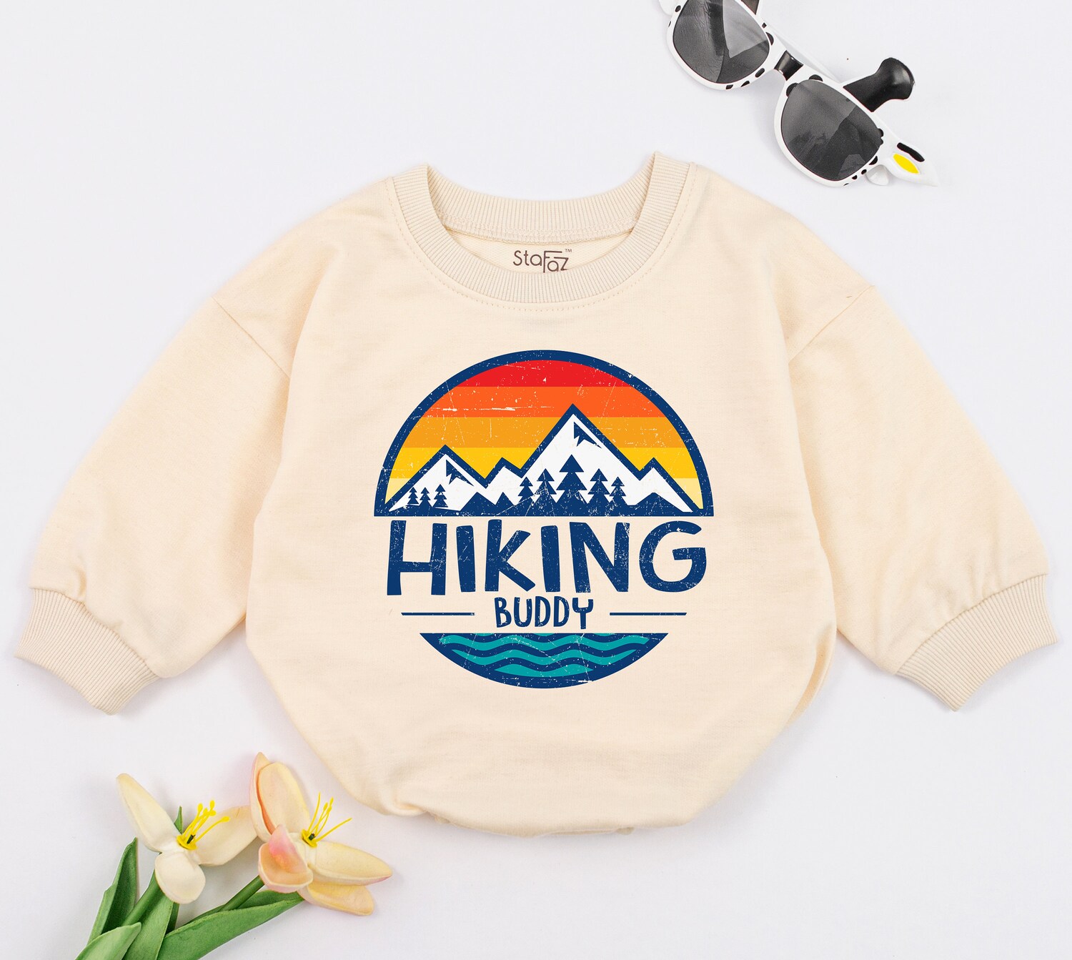 Hiking Buddy Baby Romper Cute Adventure Baby Bodysuit for Camping and Mountain Trips image 1