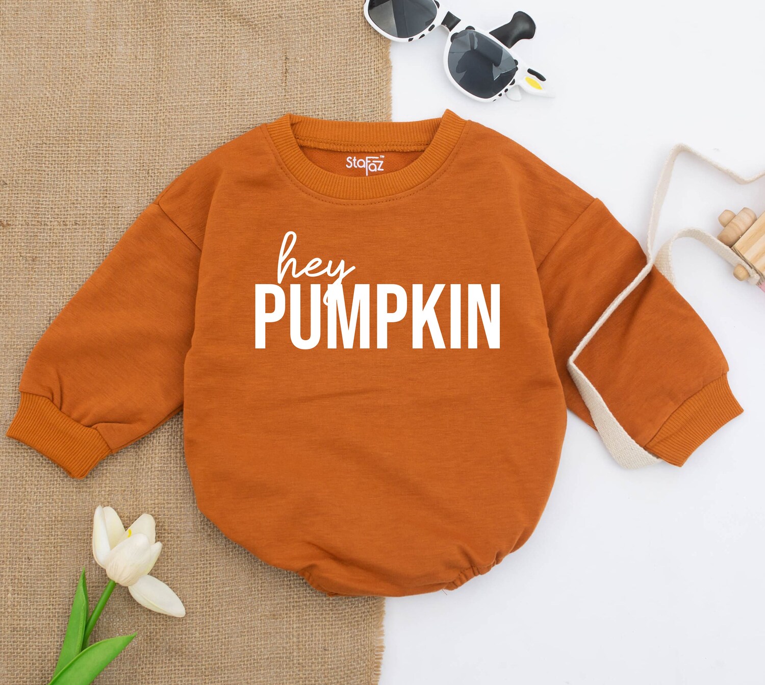 Hey Pumpkin Fall Baby Romper Cute Pumpkin Baby Clothes First Pumpkin Season Outfit image 2