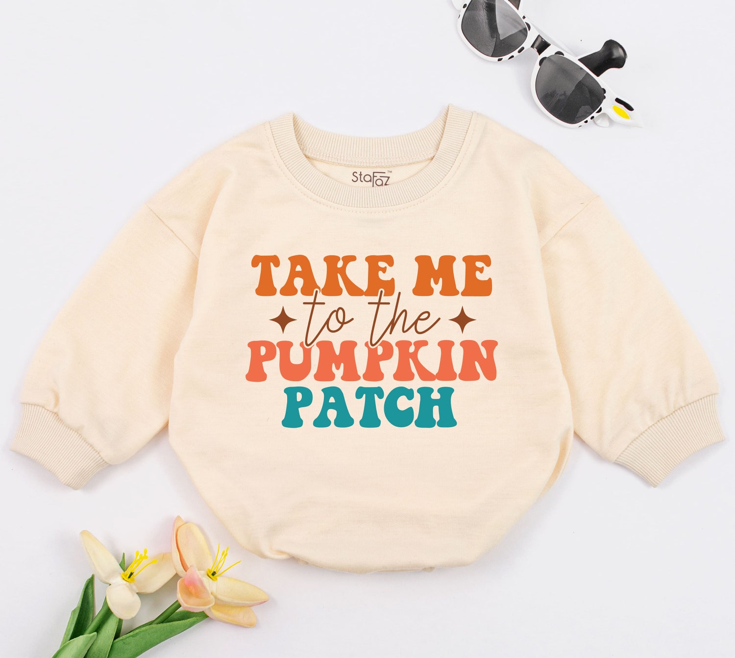 Take Me To The Pumpkin Patch Baby Romper Fall Long Sleeve Bodysuit for Girls Baby Shower Gift image 1