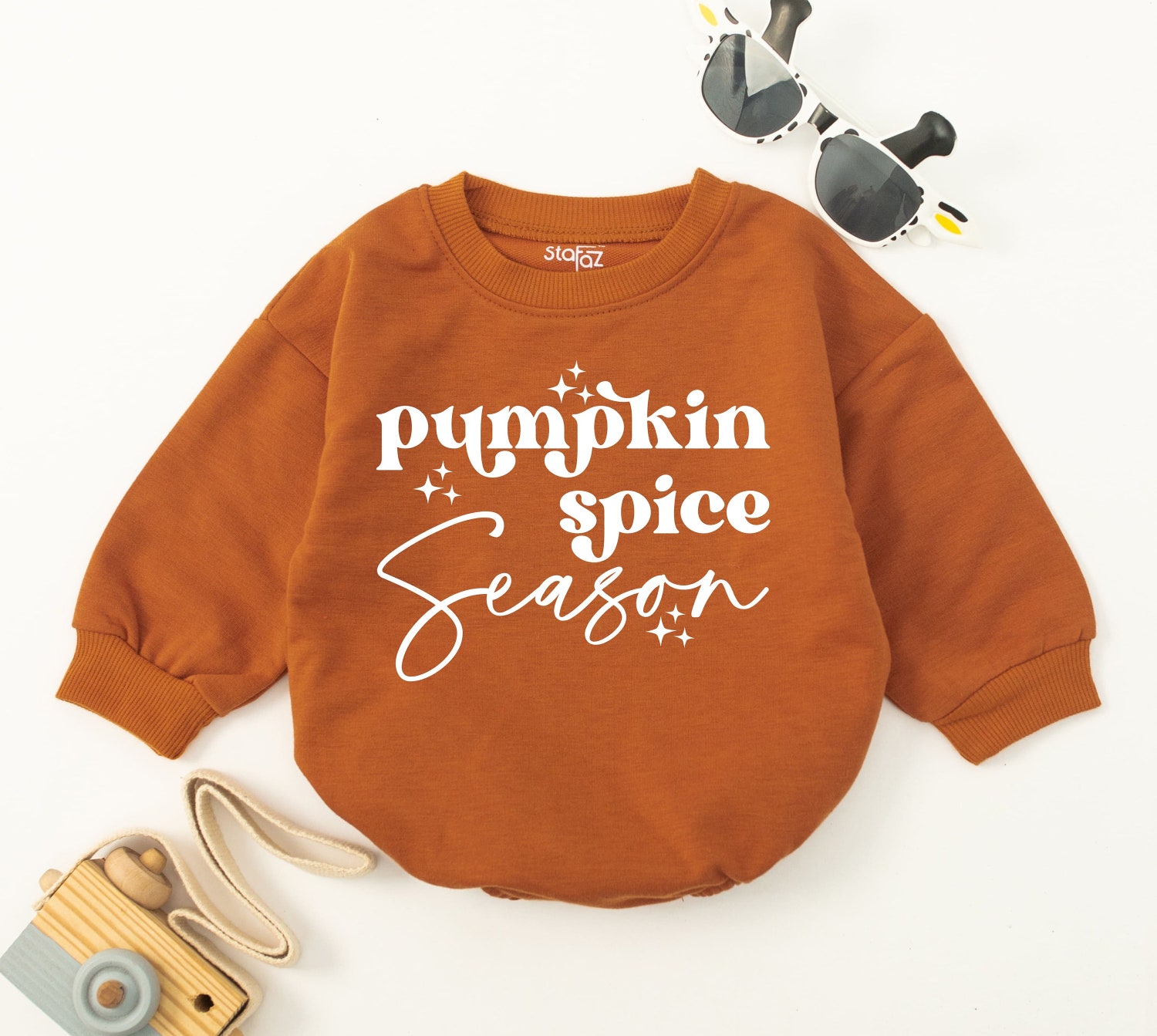 Pumpkin Spice Season Baby Romper Retro Fall Bodysuit Cute Natural Baby Clothes image 2