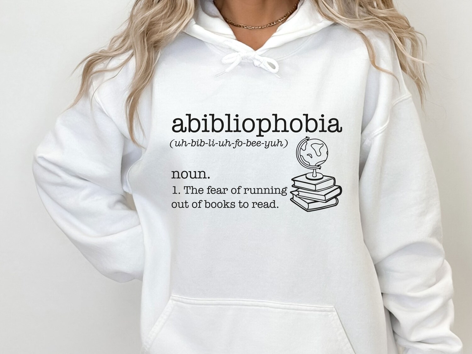 Book Lover Hoodie Abibliophobia Reading Sweatshirt Funny Bookworm Gift for Readers image 4