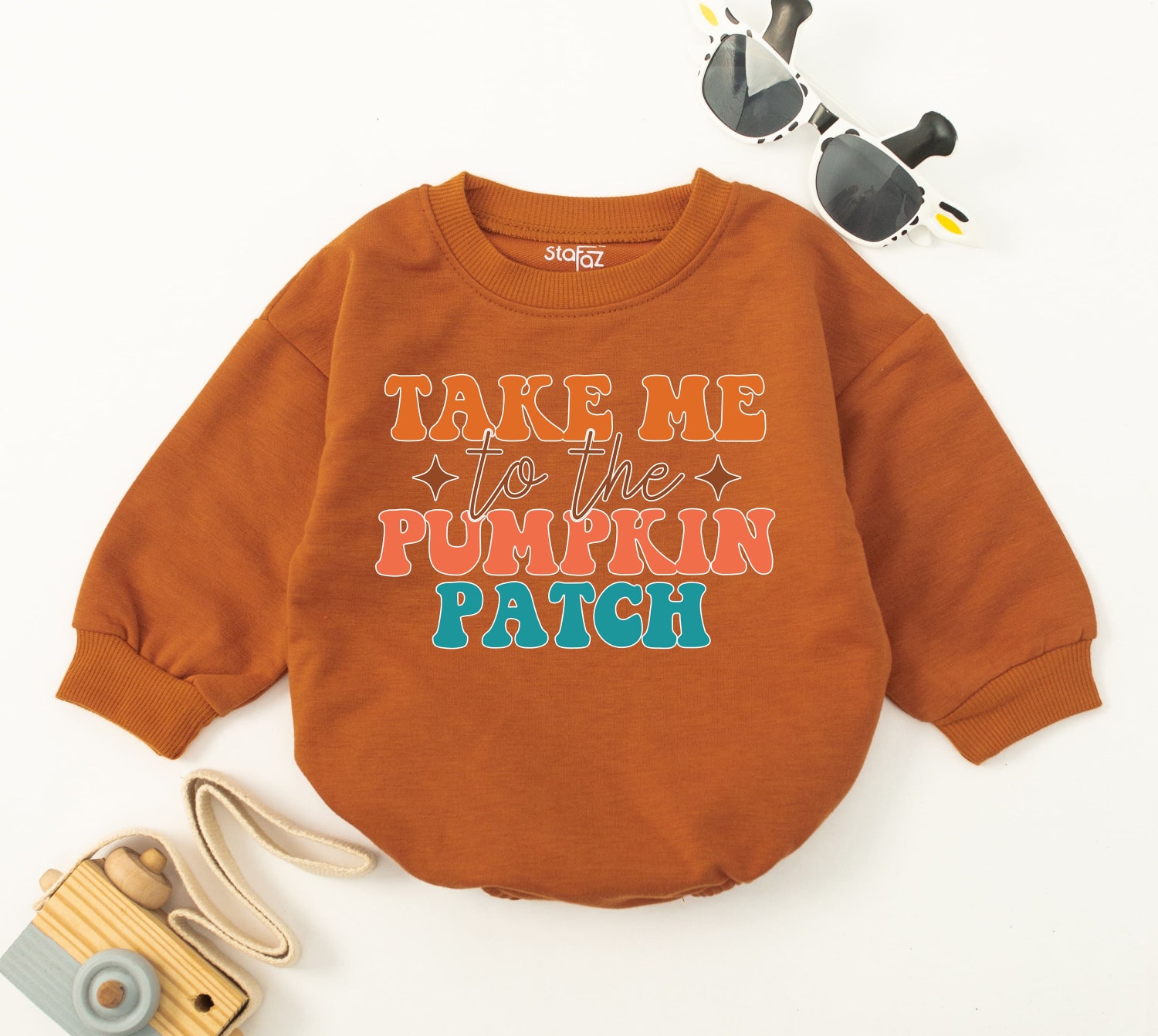 Take Me To The Pumpkin Patch Baby Romper Fall Long Sleeve Bodysuit for Girls Baby Shower Gift image 2