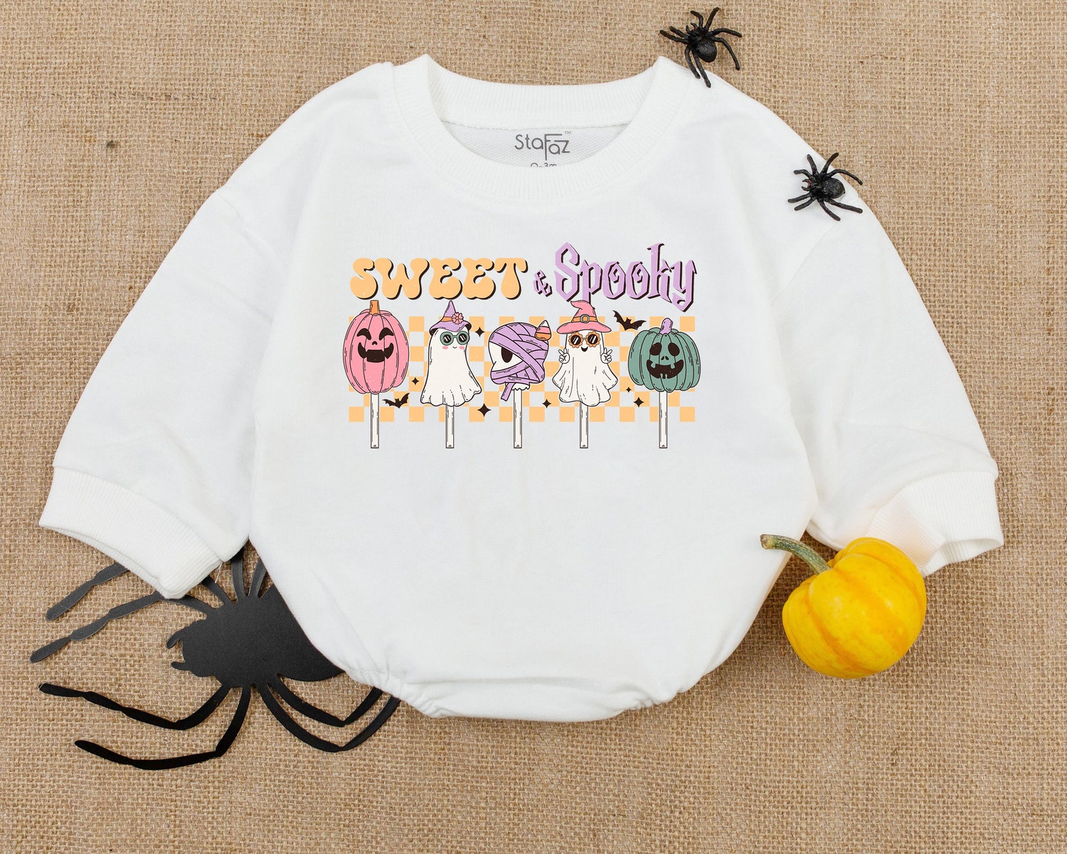 Sweet and Spooky Halloween Baby Romper Newborn Halloween Outfit First Halloween Clothes image 1