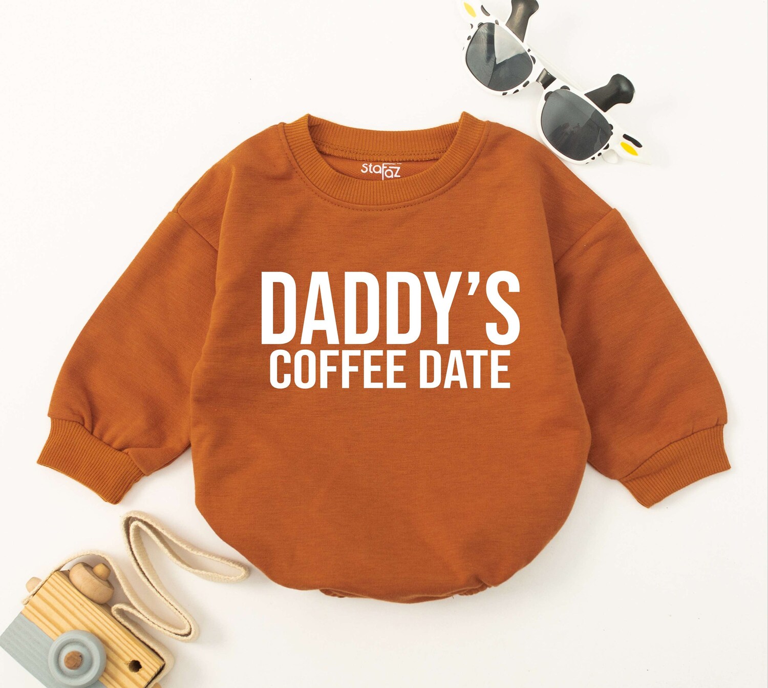 Daddy's Coffee Date Baby Romper Daddy's Girl Outfit Father's Day Gift Newborn Baby Clothes image 2