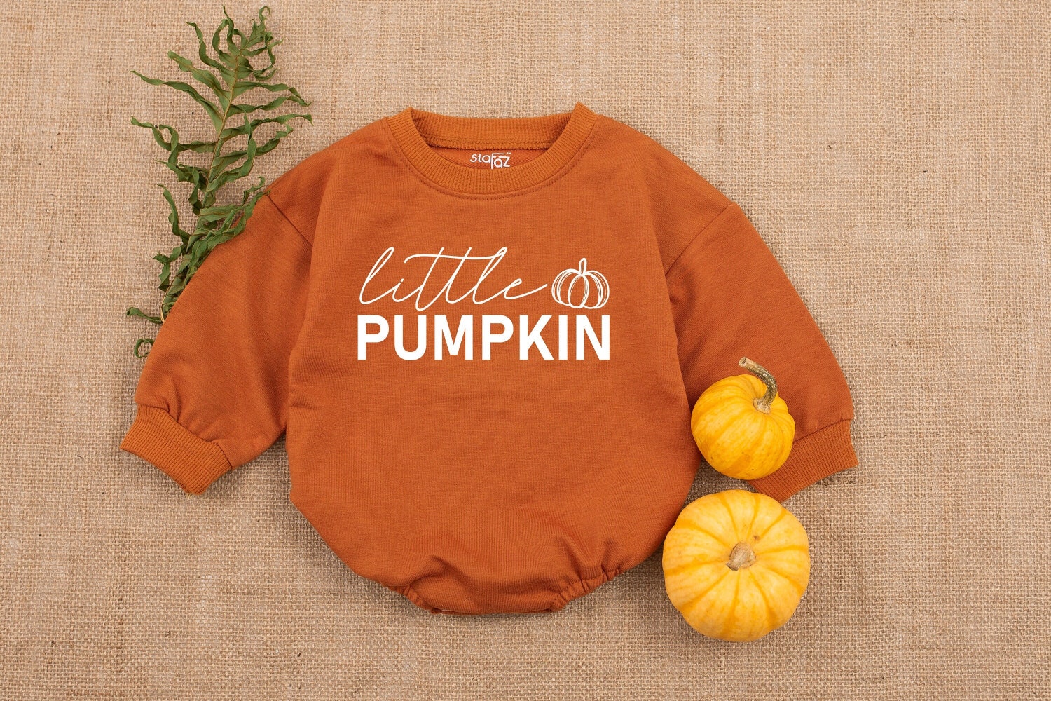 Little Pumpkin Baby Romper Fall Baby Bodysuit Baby Shower Gift Cute Pumpkin Baby Outfit image 3