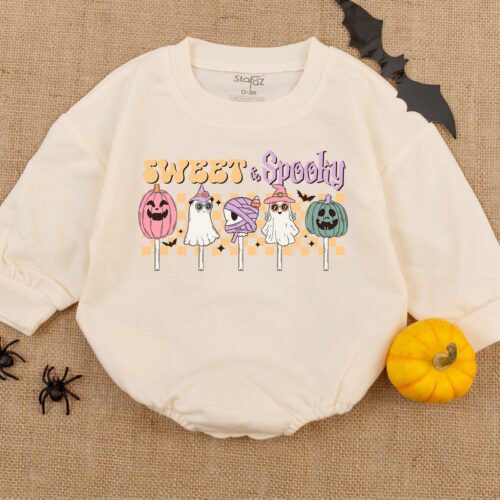 Sweet and Spooky Halloween Baby Romper Newborn Halloween Outfit First Halloween Clothes image 0