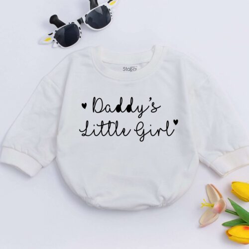 Daddy's Little Girl Baby Romper Daddy Daughter Gift Father's Day Baby Outfit for Girls image 0