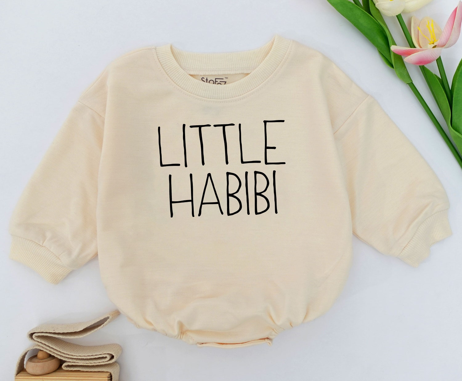 Little Habibi Baby Romper Arabic Baby Outfit Cute Muslim Baby Shower Gift Baby Clothes image 2