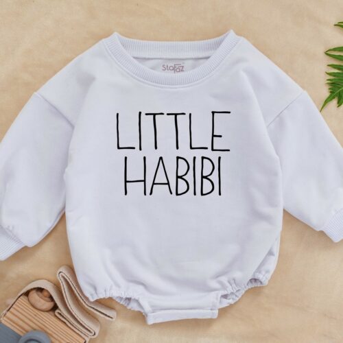 Little Habibi Baby Romper Arabic Baby Outfit Cute Muslim Baby Shower Gift Baby Clothes image 0