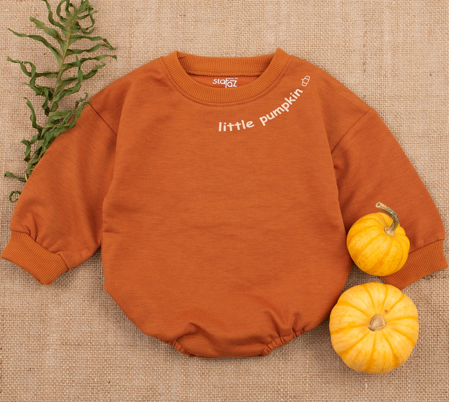 Little Pumpkin Baby Romper Halloween Baby Outfit Fall Baby Clothes Newborn Romper image 2