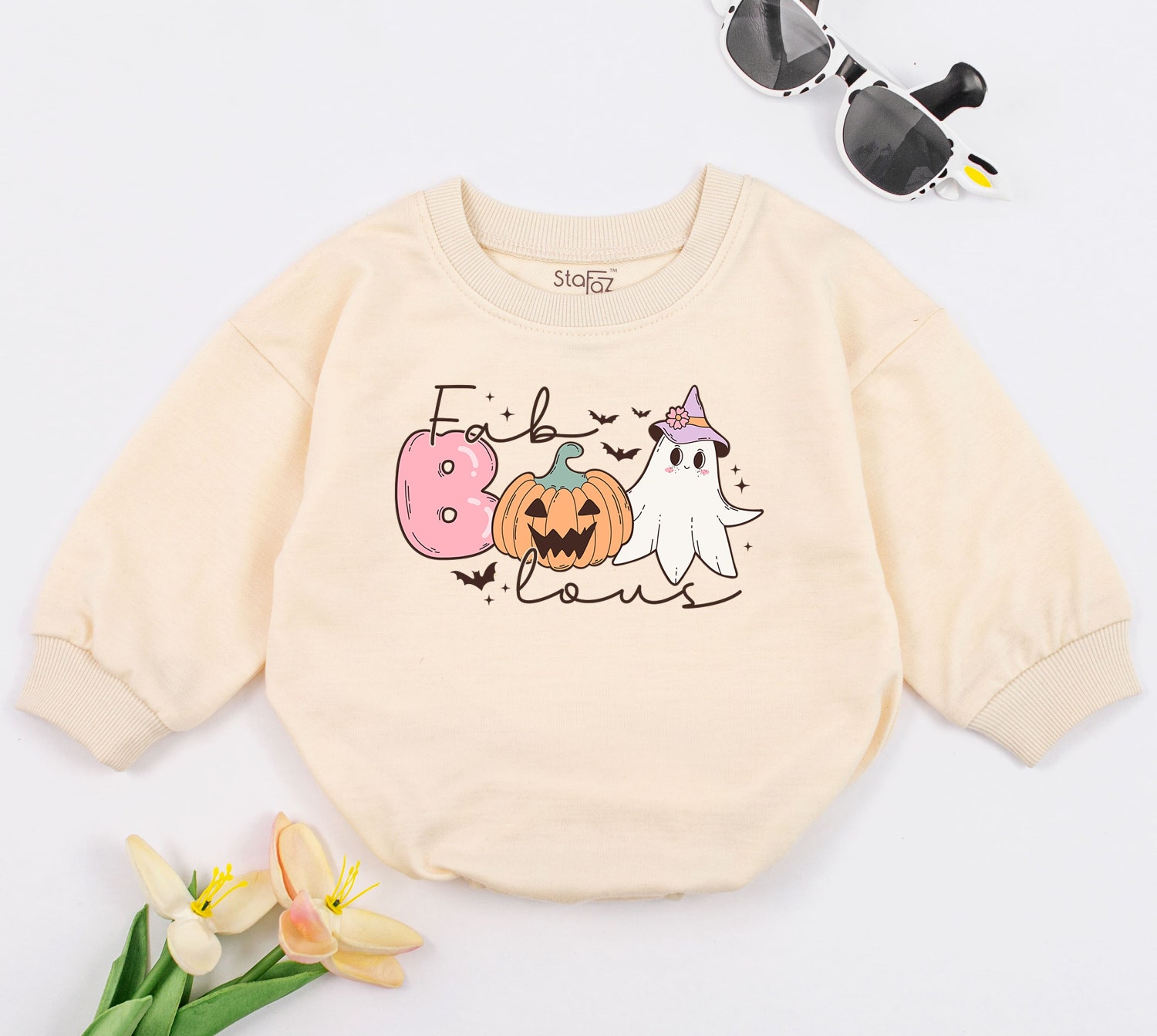 Faboolous Baby Romper Fall Vibes Bodysuit New Baby Gift Cute Thanksgiving Outfit First Halloween image 1