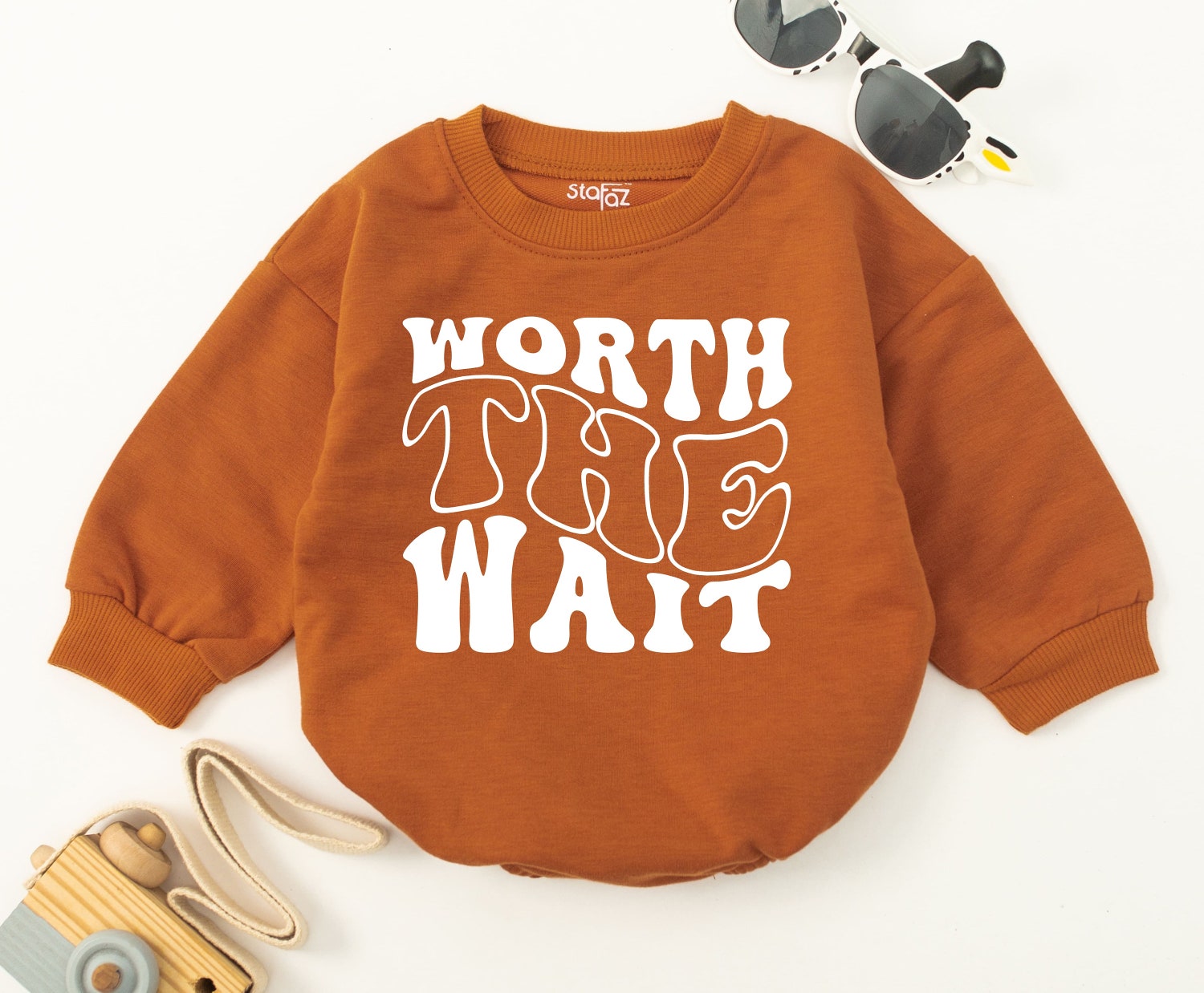 Worth the Wait Baby Romper IVF Bodysuit Pregnancy Announcement Baby Shower Gift image 2