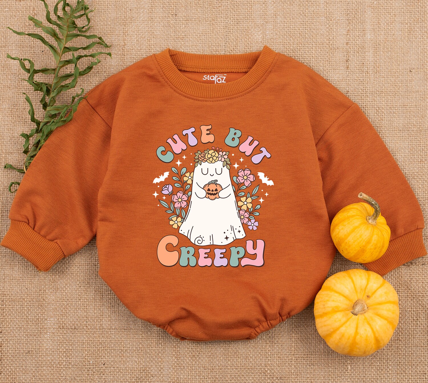 Cute Creepy Baby Romper Halloween Toddler Sweatshirts Fall Newborn Outfit image 1