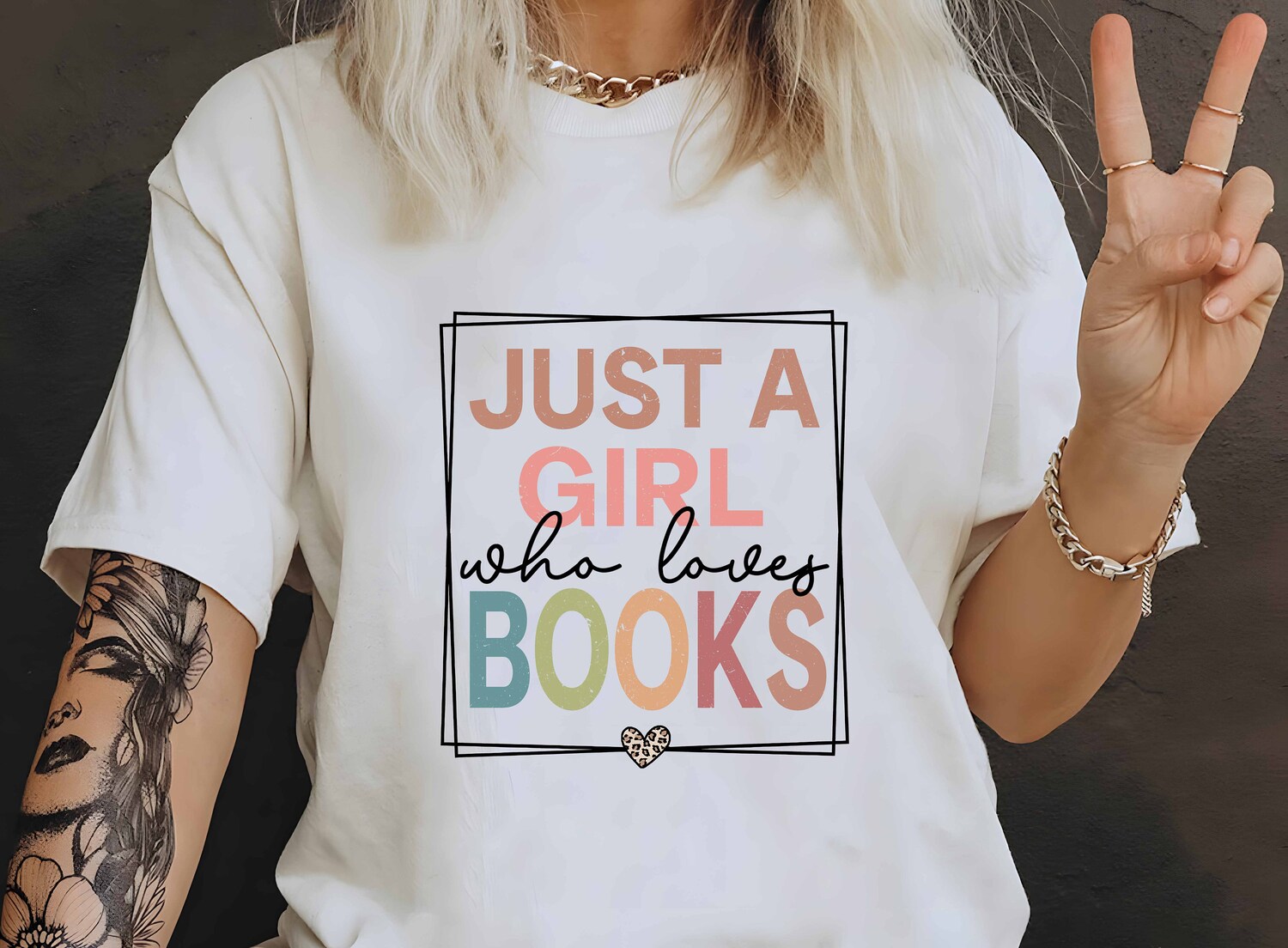 Book Lover Shirt Just A Girl Who Loves Books Reading Gift for Bookworms & Teachers image 1