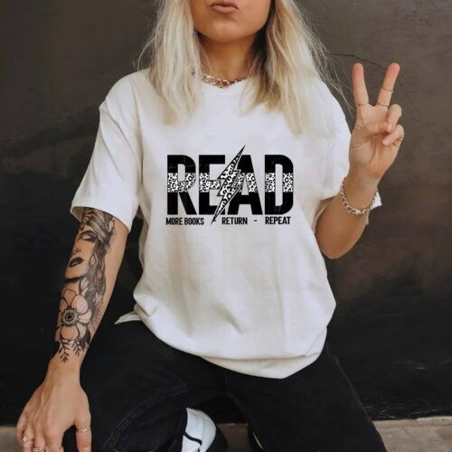 Book Shirt for Book Lovers Read More Books Bookworm Gift Reading Enthusiast Shirt image 0