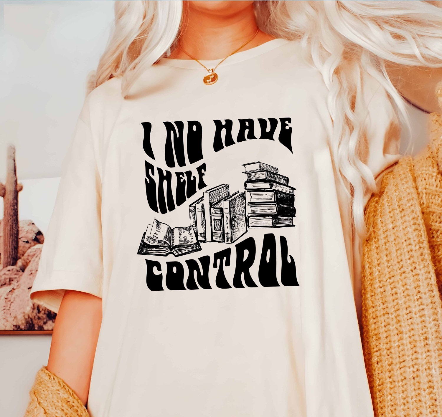 Book Lover Shirt I Have No Shelf Control Reader Gift for Bookworms Librarians Teachers image 1